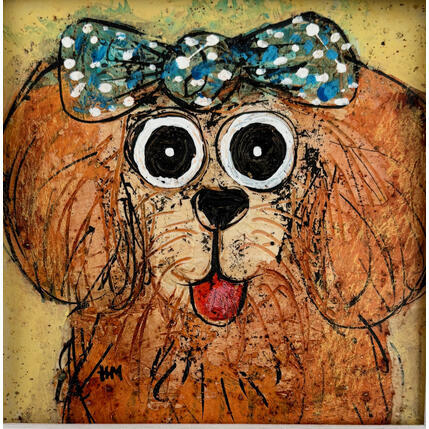 Painting Big eyes by Maury Hervé | Painting Raw art Acrylic, Ink Animals