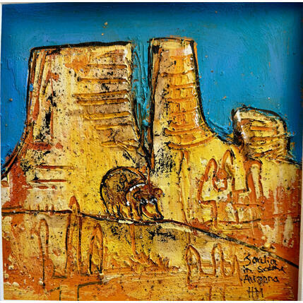 Painting Yellow Rocky’s by Maury Hervé | Painting Raw art Acrylic, Ink Animals