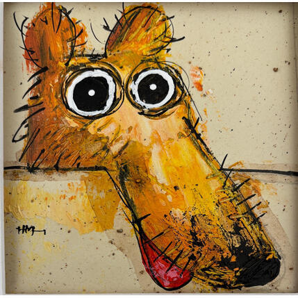 Peinture In trouble par Maury Hervé | Tableau Art Singulier Acrylique, Encre Animaux