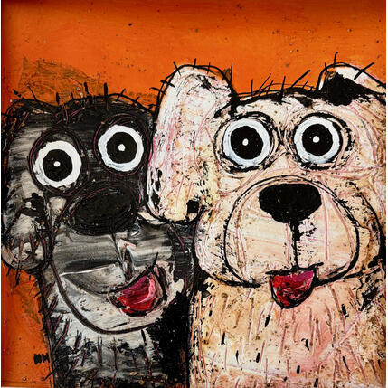 Painting Black and White by Maury Hervé | Painting Raw art Acrylic, Ink Animals, Pop icons