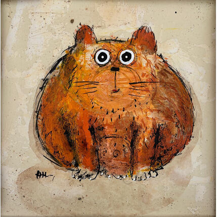 Painting Cat ball by Maury Hervé | Painting Raw art Acrylic, Pigments Animals