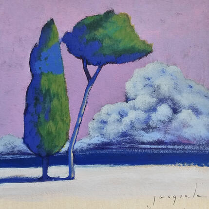 Peinture Pin parasol, ombrelle du soleil d'été par Pasquale | Tableau