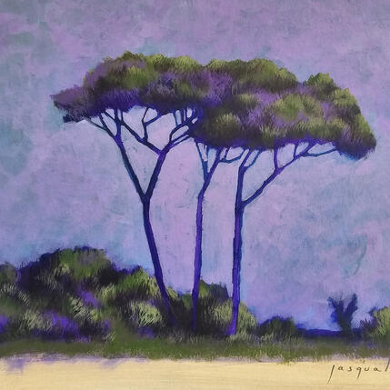 Peinture Pins parasols par Pasquale | Tableau