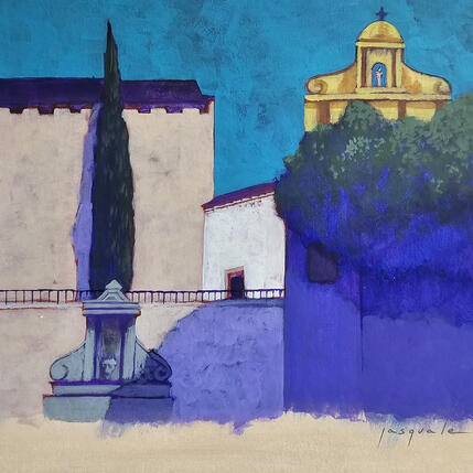 Peinture Séville, la place par Pasquale | Tableau