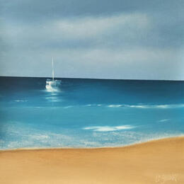 Painting Seul en mer  by Le Guével Frédéric  | Painting Figurative Oil Marine