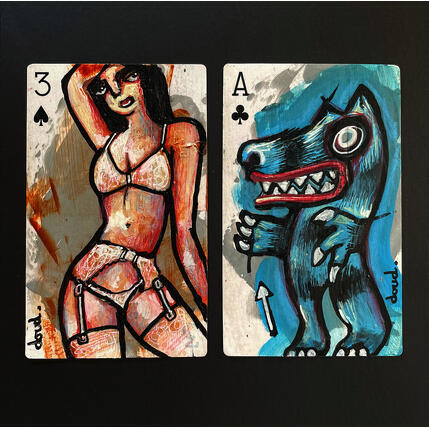 Gemälde Emotion edifiante von Doudoudidon | Gemälde Art brut Acryl Akt, Pop-Ikonen