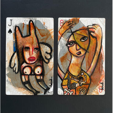 Gemälde You are so beautiful von Doudoudidon | Gemälde Art brut Acryl Akt, Pop-Ikonen