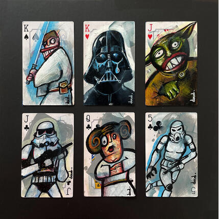 Peinture Vador et compagnie par Doudoudidon | Tableau Art Singulier Acrylique Icones Pop, Portraits