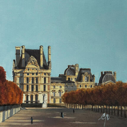 Gemälde Les tuileries et l'automne II von Poulain Clément | Gemälde Realismus Öl Architektur, Pop-Ikonen, Urban