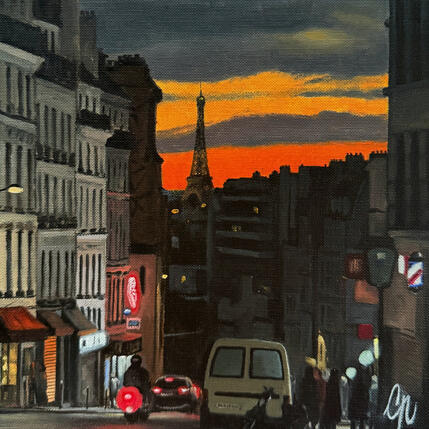 Gemälde Paris vie nocturne I von Poulain Clément | Gemälde Realismus Öl Architektur, Pop-Ikonen, Urban