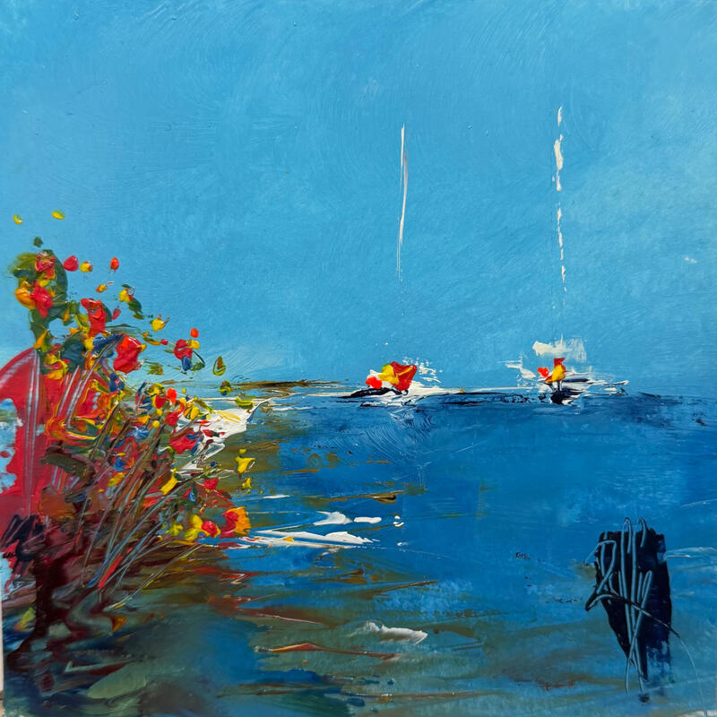 Painting Au calme by Raffin Christian | Painting Figurative Marine Oil