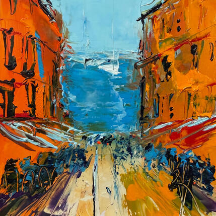Painting Rue vers la mer by Raffin Christian | Painting