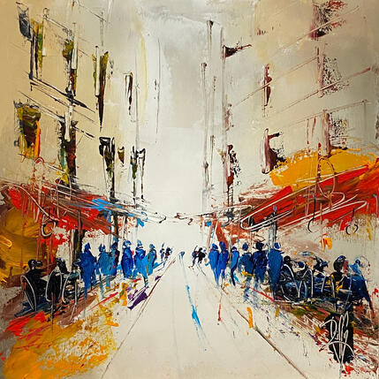 Pintura Terrasses de café por Raffin Christian | Pintura