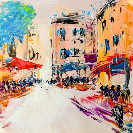 Painting Sur la place ensoleillée by Raffin Christian | Painting
