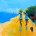 Painting A bicyclette by Raffin Christian | Painting Figurative Life style Oil