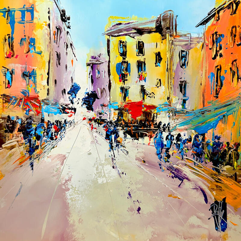 Painting Côté Provence by Raffin Christian | Painting Figurative Urban Oil