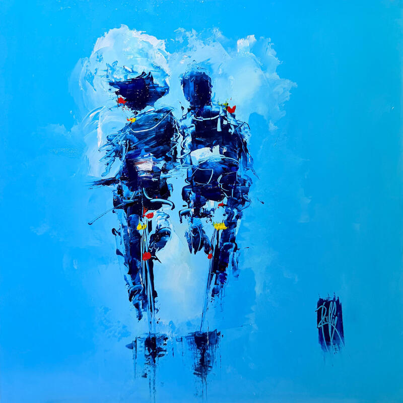 Painting Tout contre Toi by Raffin Christian | Painting Figurative Life style Oil