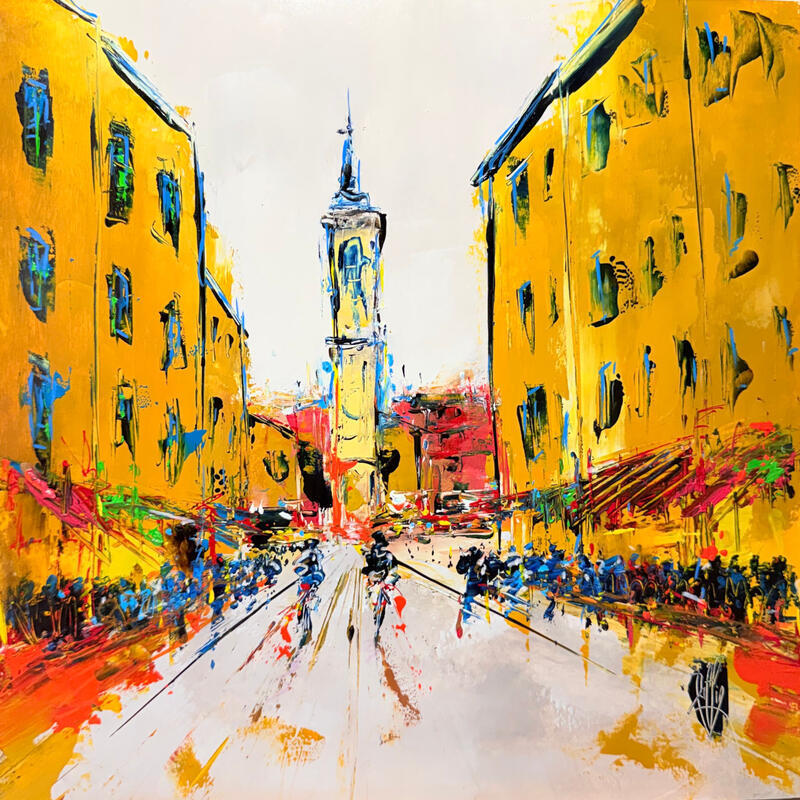 Painting Vers 13h by Raffin Christian | Painting Figurative Urban Oil