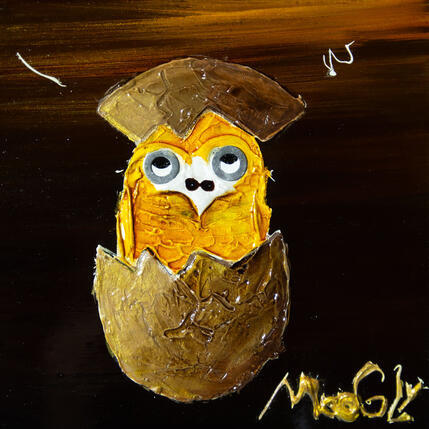 Painting Frilux by Moogly | Painting Raw art Acrylic, Pigments, Resin Animals, Pop icons