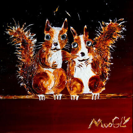 Painting Complicius by Moogly | Painting Raw art Acrylic, Pigments, Resin Animals