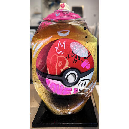 Sculpture Pink Ball by Lemoine Mael | Sculpture Pop-art Acrylic, Graffiti Pop icons