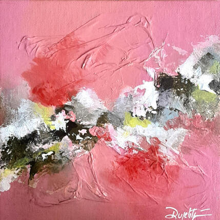 Pintura Comme le rose por Dupetitpré Roselyne | Pintura Abstracto Acrílico Minimalista