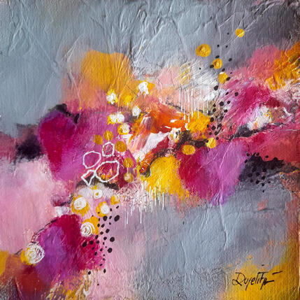 Pintura Dans sa bulle por Dupetitpré Roselyne | Pintura Abstracto Acrílico Minimalista