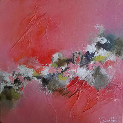Pintura Rose éternel por Dupetitpré Roselyne | Pintura Abstracto Acrílico Iconos pop, Minimalista
