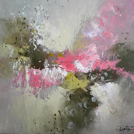 Painting Parfum d'aurore by Dupetitpré Roselyne | Painting Abstract Acrylic Minimalist