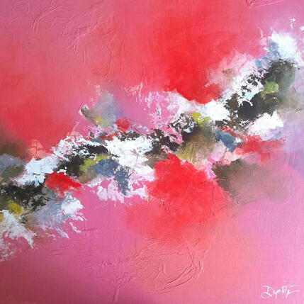 Painting La vie en rose by Dupetitpré Roselyne | Painting Abstract Acrylic Minimalist