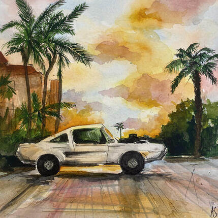 Peinture Sous le soleil ardent de Californie par Sorokopud Angelina | Tableau