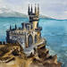 Painting Château au bord de la falaise by Sorokopud Angelina | Painting