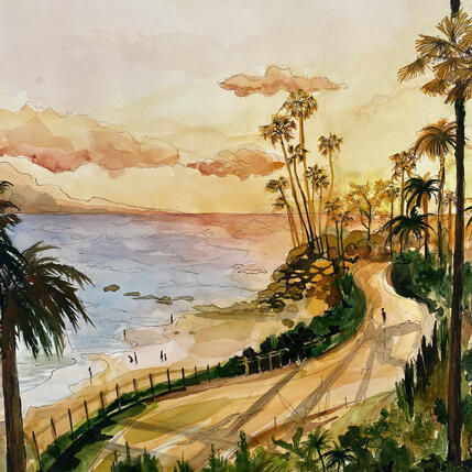 Painting En route pour Los Angeles by Sorokopud Angelina | Painting