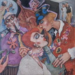 Peinture Jazz party par Garilli Nicole | Tableau Figuratif Acrylique Scènes de vie