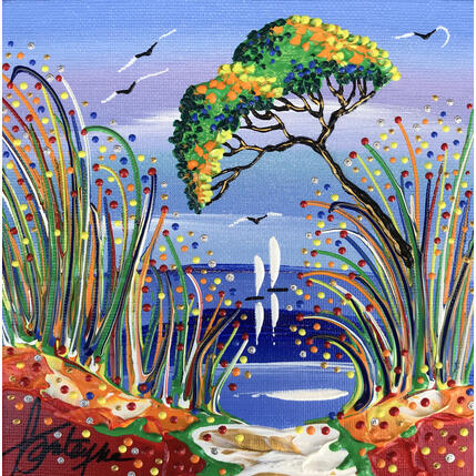 Painting Chemin des anges  by Fonteyne David | Painting Figurative Acrylic