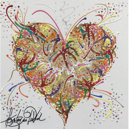 Peinture paix, amour et joie par Fonteyne David | Tableau Figuratif Acrylique