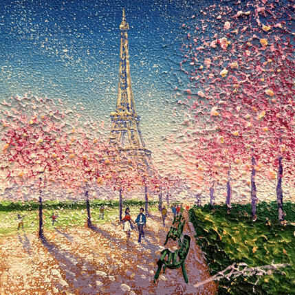 Painting Paris au Printemps by Dessapt Alan | Painting Figurative Acrylic, Oil Urban