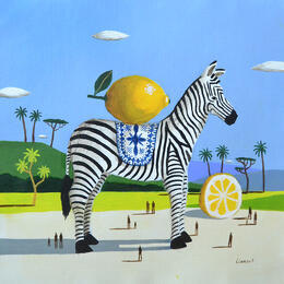 Pintura Zèbre aux citrons por Lionnet Pascal | Pintura