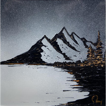 Gemälde Bord du lac von Rey Julien | Gemälde Figurativ Blattgold