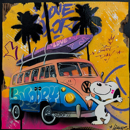 Painting Surf Life by Lemoine Mael | Painting Pop-art Acrylic, Graffiti Pop icons