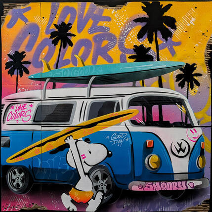 Peinture Soleil d'été par Lemoine Mael | Tableau Pop-art Acrylique, Graffiti Icones Pop