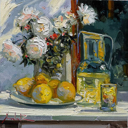 Painting Lemons and Flowers by Xanlar | Painting