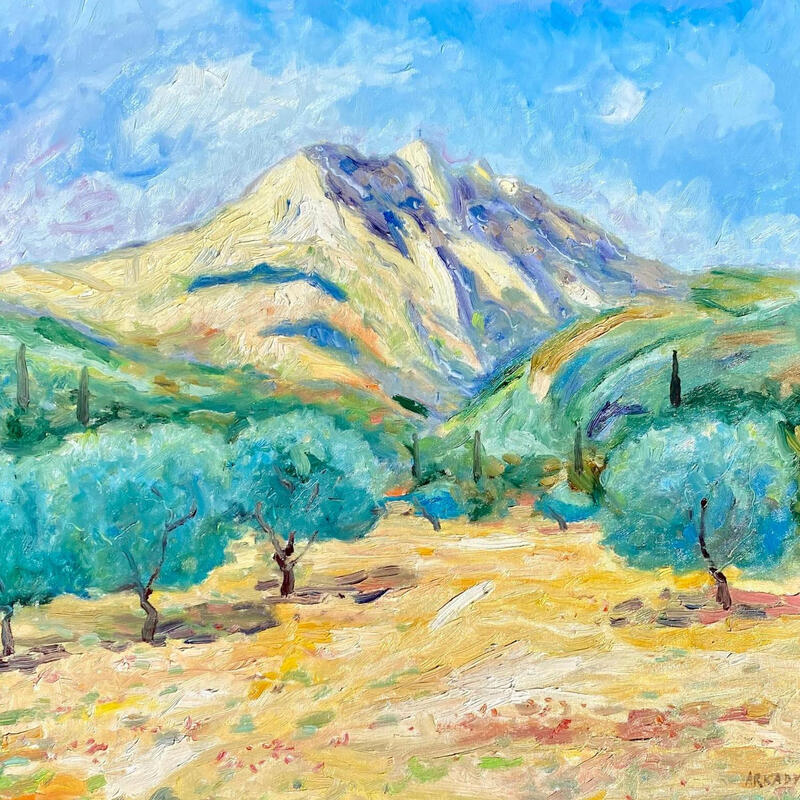 Painting Sainte victoire by Arkady | Painting Figurative Oil