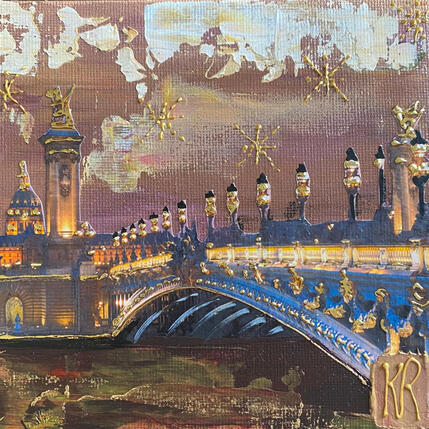 Gemälde Paris à minuit  von Romanelli Karine | Gemälde