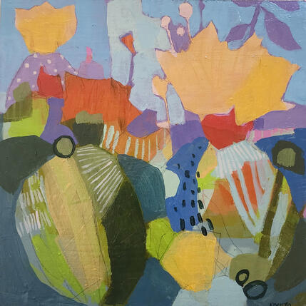 Peinture Cactus Riot par Kivisto Jamie | Tableau Abstrait Acrylique Nature