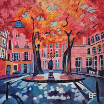 Painting Éclat d'ombre et de lumière by Emma Fischer | Painting Figurative Acrylic Architecture, Landscapes, Urban