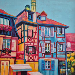 Peinture Mélodie des façades  par Emma Fischer | Tableau