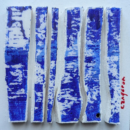 Peinture Bc6 blanc bleu par Langeron Luc | Tableau