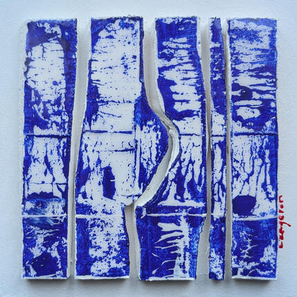 Gemälde Bc5 blanc bleu von Langeron Luc | Gemälde