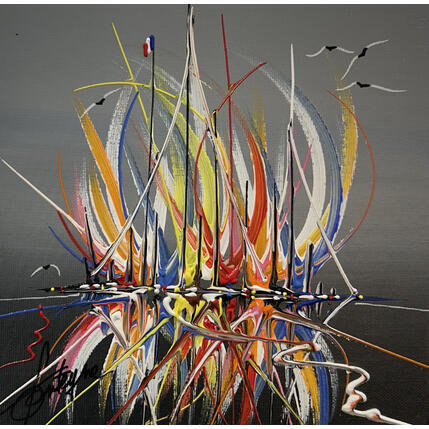 Painting Dans le bateau avec toi by Fonteyne David | Painting Figurative Acrylic Pop icons